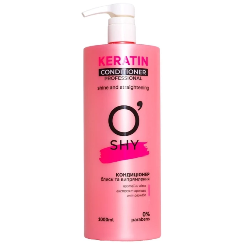 Кондиціонер для волосся O“Shy Keratin Блиск і випрямлення Professional 1 л Кондиціонер для волосся O“Shy Keratin Блиск і випрямлення Professional 1 л