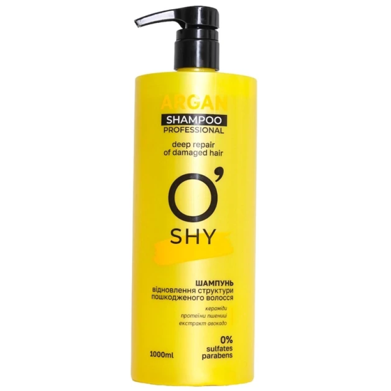 Шампунь для волосся O“Shy Argan Відновлення структури пошкодженого волосся Professional 1 л Шампунь для волосся O“Shy Argan Відновлення структури пошкодженого волосся Professional 1 л