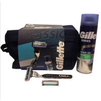Набір чоловічий Gillette Mach 3 Series Classic (станок із 2 картриджами + гель для гоління 200 мл + косметичка)