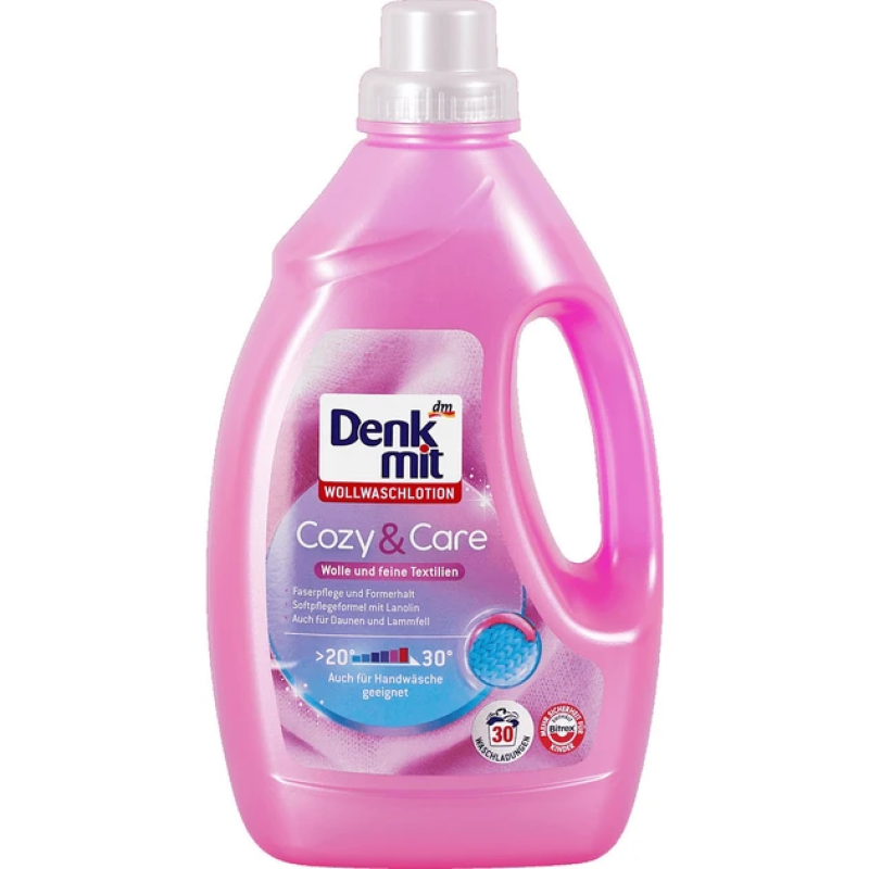 Гель Denkmit WollWaschlotion Cozy & Care для прання шерсті та шовку 1.5 л Гель Denkmit WollWaschlotion Cozy & Care для прання шерсті та шовку 1.5 л