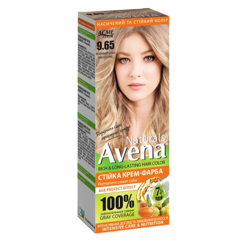 Стійка крем-фарба для волосся AVENA Naturals 9.65 Bright Opal 115 мл