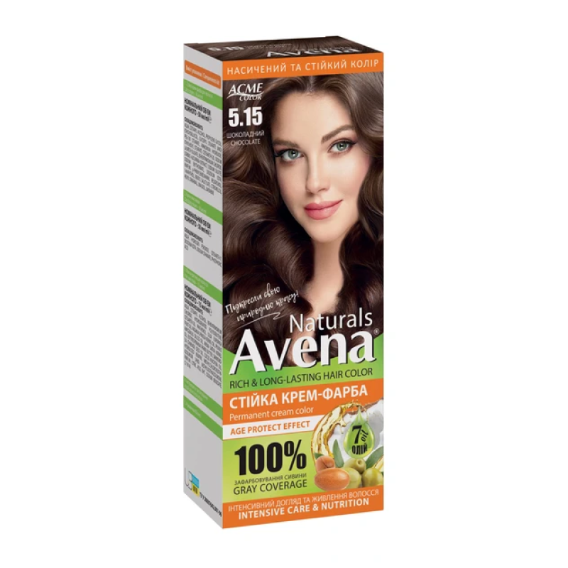 Стійка крем-фарба для волосся AVENA Naturals 5.15 Chokolate 115 мл