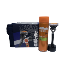 Набір для гоління Gillette Fusion Proglide 1 косметичка + 1 стакан + 1 скасета + 1 гель для гоління + підставка для бритви
