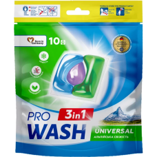 Капсули для прання Pro Wash Альпійська свіжість 10 шт.