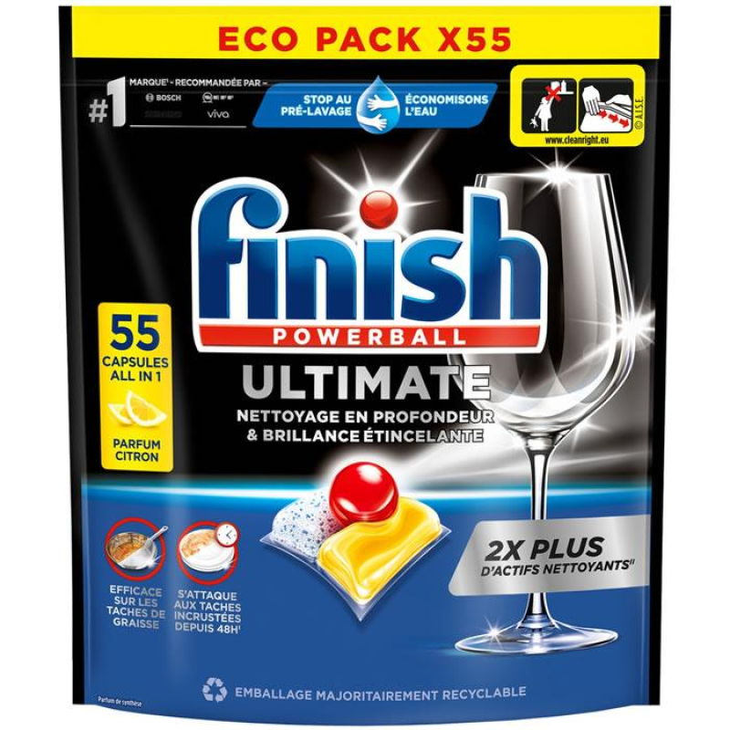 Таблетки для посудомийних машин Finish Ultimate All in 1 Lemon, 55 шт. Таблетки для посудомийних машин Finish Ultimate All in 1 Lemon, 55 шт.