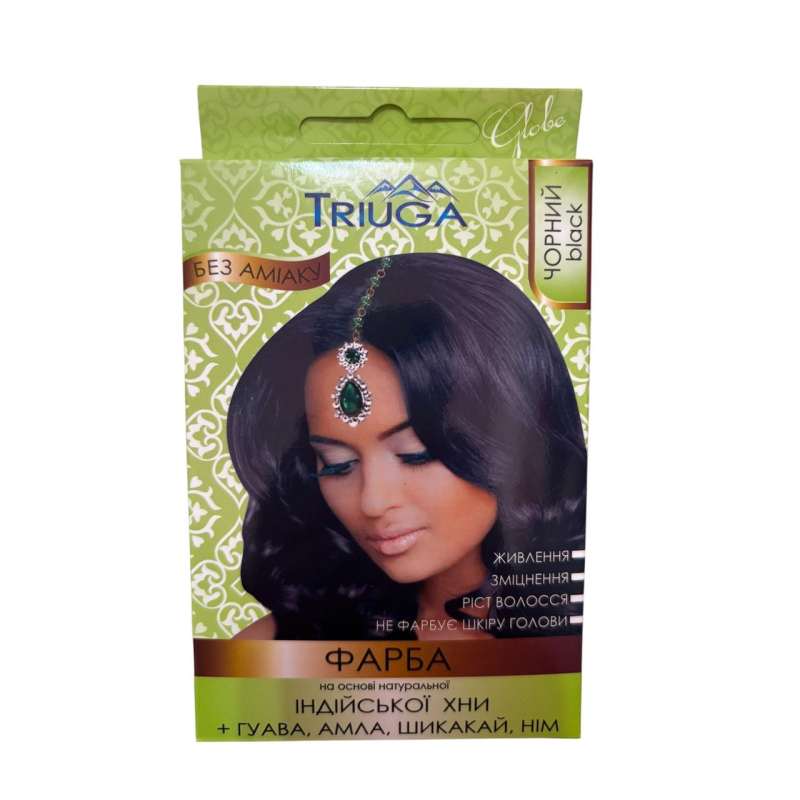 Натуральна фарба для волосся на основі хни Triuga Herbal Чорна 25 г
