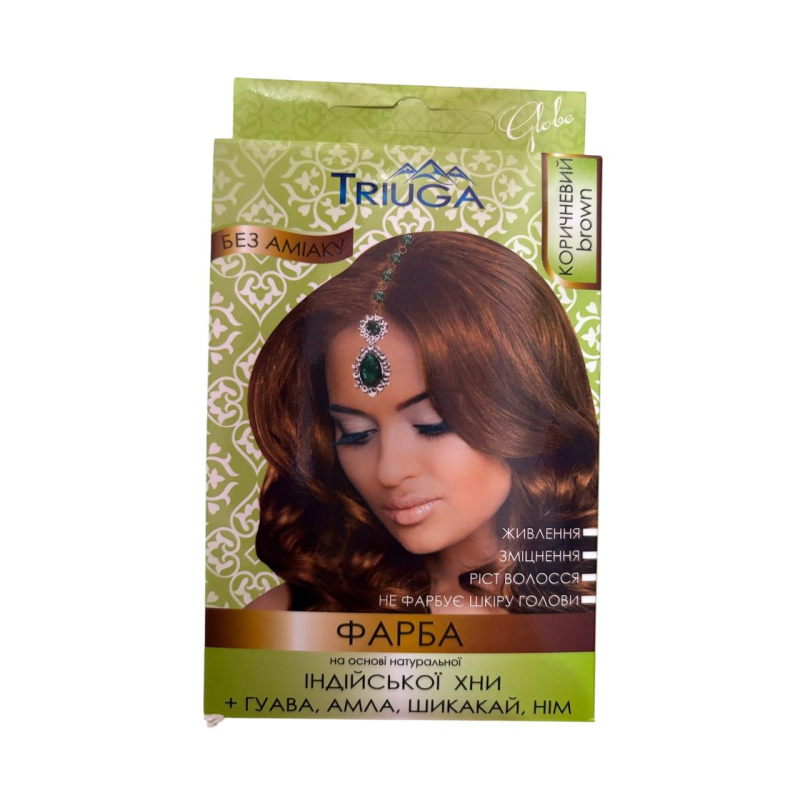 Натуральна фарба для волосся на основі хни Triuga Herbal коричневий 25 г